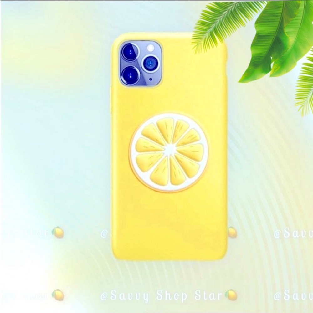 Light yellow iphone 11 Case with Lemon Pop holder💛🍋